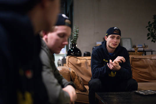 Isac Born of the Swedish under-20 national ice hockey team