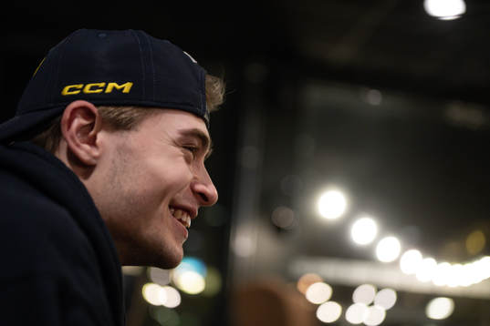 Isac Born of the Swedish under-20 national ice hockey team