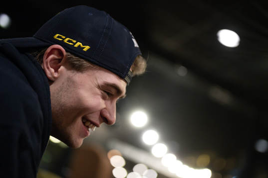 Isac Born of the Swedish under-20 national ice hockey team