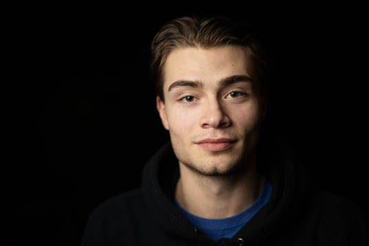 Isac Born of the Swedish under-20 national ice hockey team