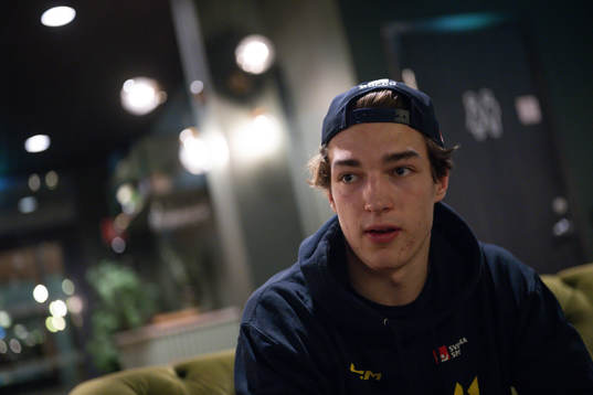 David Edstrom of the Swedish under-20 national ice hockey