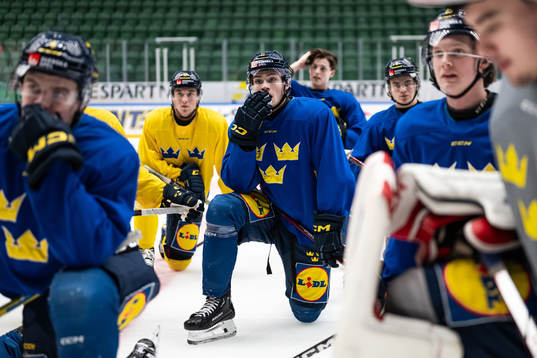 Isac Born of the Swedish under-20 national ice hockey team