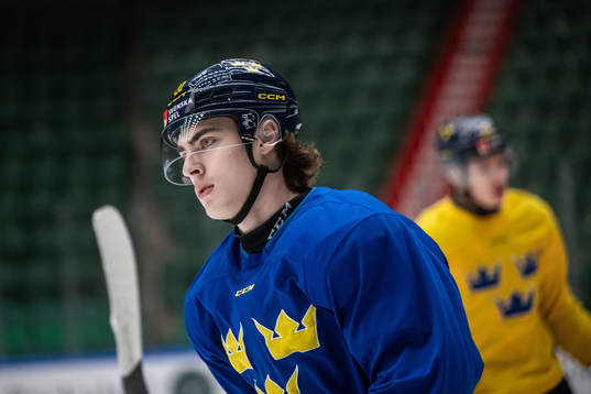 Liam Öhgren of the Swedish under-20 national ice hockey