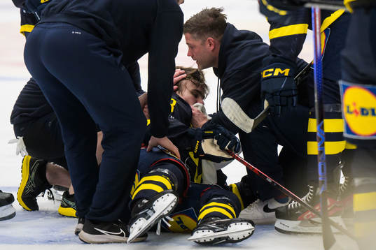 Jakob Norén of Sweden in pain