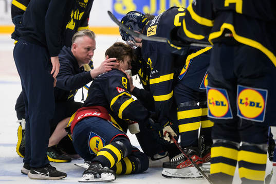 Jakob Norén of Sweden in pain