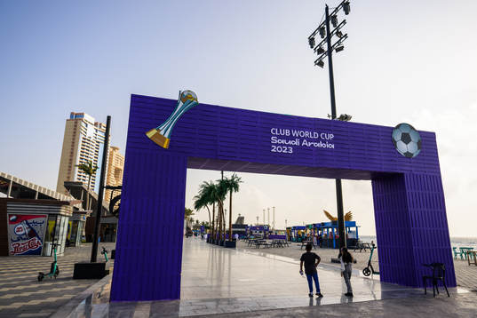 Signage for the FIFA Club World Cup at Corniche Road