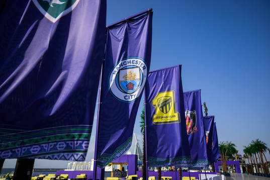 A banner with the Manchester City logo
