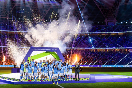 Players of Manchester City celebrate