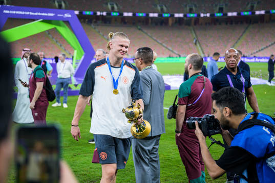Erling Braut Haaland of Manchester City celebrates with the
