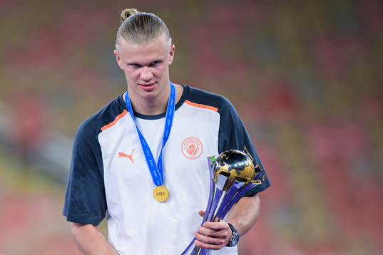 Erling Braut Haaland of Manchester City celebrates with the