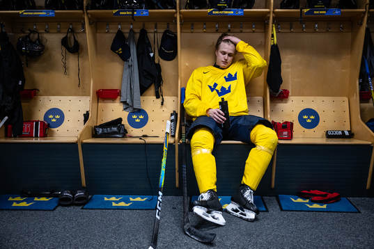 Elias Pettersson of Sweden at a practice session