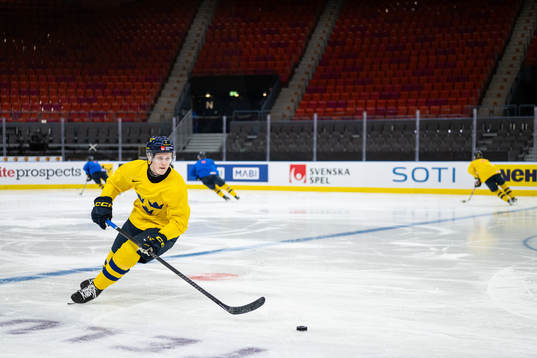 Elias Pettersson of Sweden at a practice session