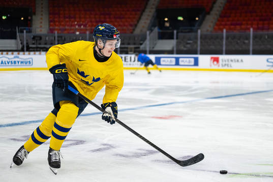 Elias Pettersson of Sweden at a practice session