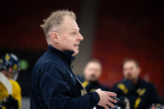 Head coach Magnus Hävelid of Sweden at a practice session