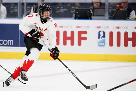 Macklin Celebrini of Canada