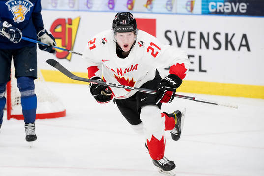 Owen Allard of Canada celebrates the 0-2 goal