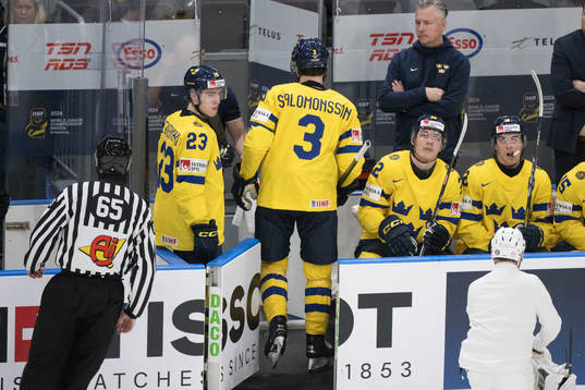 Elias Salomonsson of Sweden leaves the pitch