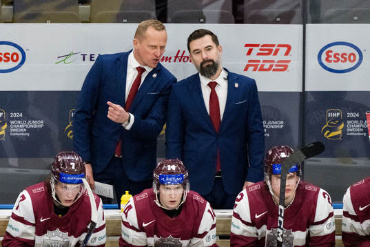 Head coach Artis Abols of Latvia
