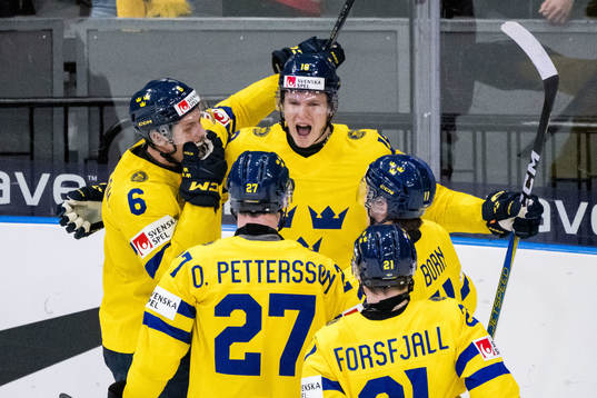 Filip Bystedt of Sweden celebrates
