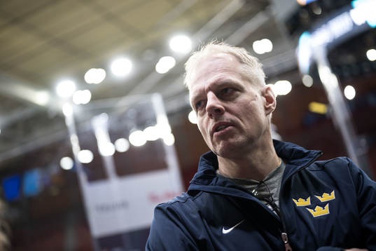 Head coach Magnus Hävelid of Sweden at a practice session