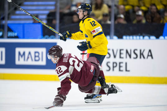 Sandis Vilmanis of Latvia and Noah Östlund of Sweden