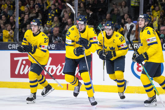 Anton Wahlberg of Sweden celebrates the 1-0 goal