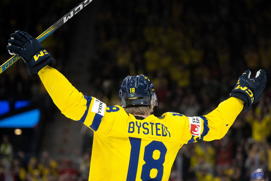 Filip Bystedt of Sweden celebrates the 2-0 goal