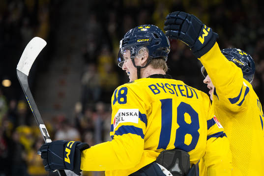 Filip Bystedt of Sweden celebrates the 2-0 goal