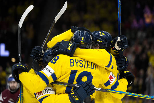 Filip Bystedt of Sweden celebrates the 2-0 goal