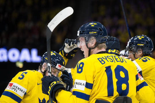 Filip Bystedt of Sweden celebrates the 2-0 goal
