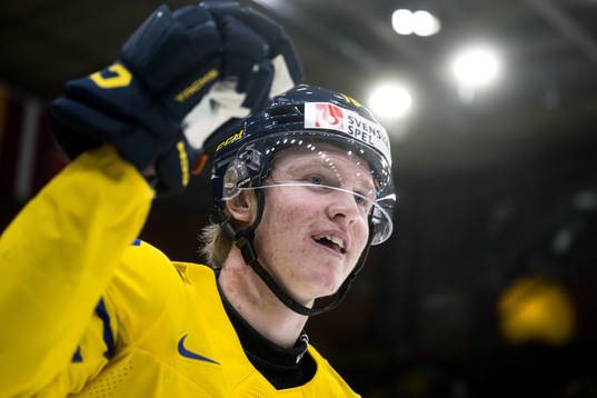 Filip Bystedt of Sweden celebrates the 4-0 goal