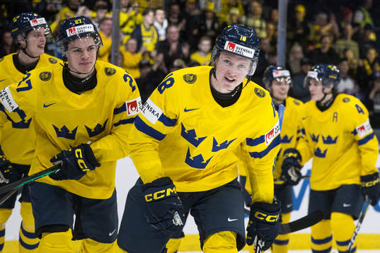 Filip Bystedt of Sweden celebrates the 4-0 goal