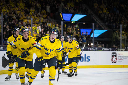 Filip Bystedt of Sweden celebrates the 4-0 goal