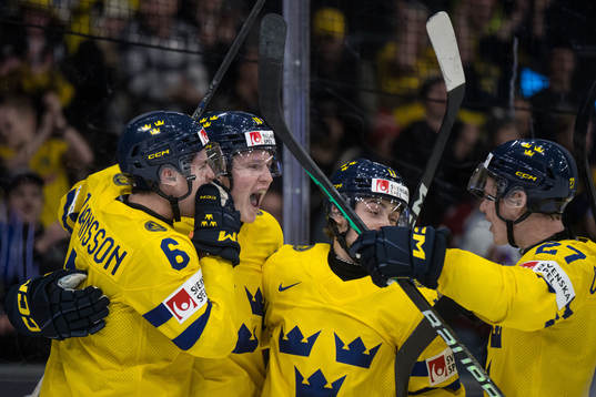 Filip Bystedt of Sweden celebrates the 4-0 goal