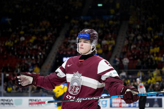 Ingus Locmelis of Latvia looks dejected