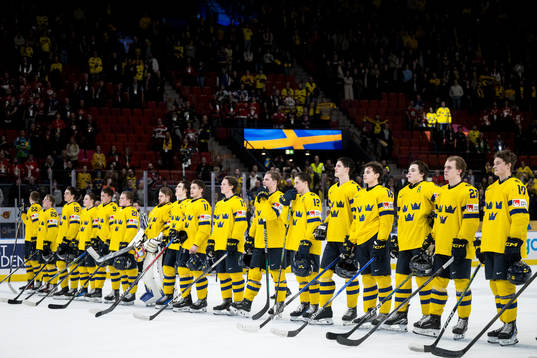 Players of Sweden celebrate