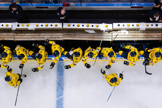 Felix Unger Sörum of Sweden celebrate the 5-0 goal with
