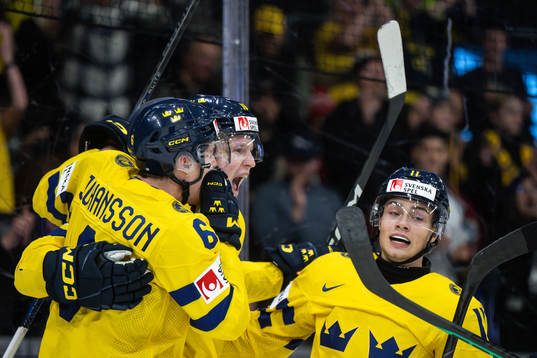 Filip Bystedt of Sweden celebrates the 4-0 goal