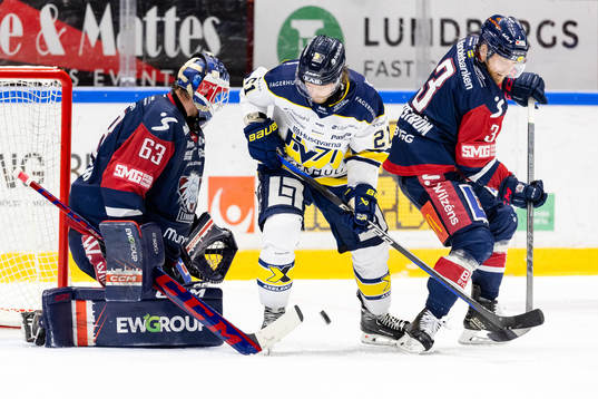 Linköpings målvakt Marcus Högberg och Linus Hultström