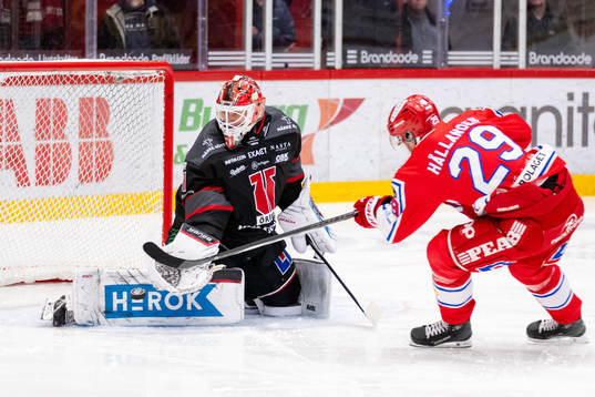 Örebros målvakt Jonas Arntzen och Timrås Filip Hållander