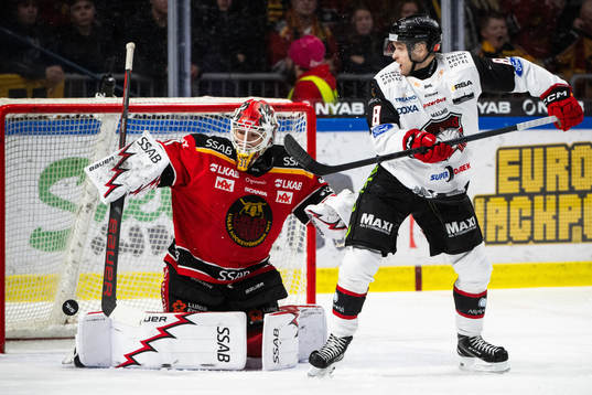 Luleås målvakt Matteus Ward och Malmö Redhawks Johan