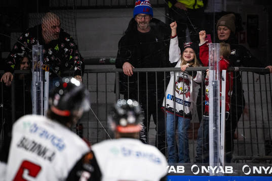 Malmö Redhawks supportrar jublar