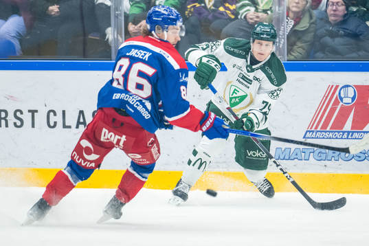 Oskarshamns Lukas Jasek och Färjestads Patrik Lundh
