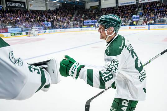 Färjestads Mattias Göransson jublar