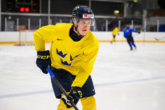 Elias Pettersson of Sweden at a practice session