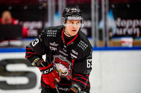 Malmö Redhawks Fredrik Händemark värmer upp innan