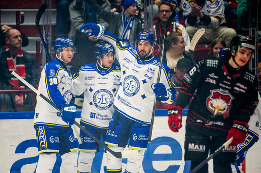 Leksands Justin Glenn Kloos jublar