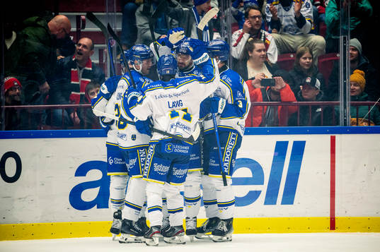 Leksands Justin Glenn Kloos jublar