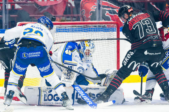 Leksands målvakt Mantas Armalis och Malmö Redhawks Adam