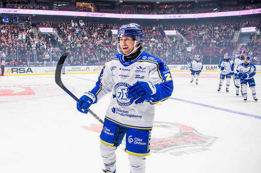 Leksands Justin Glenn Kloos jublar